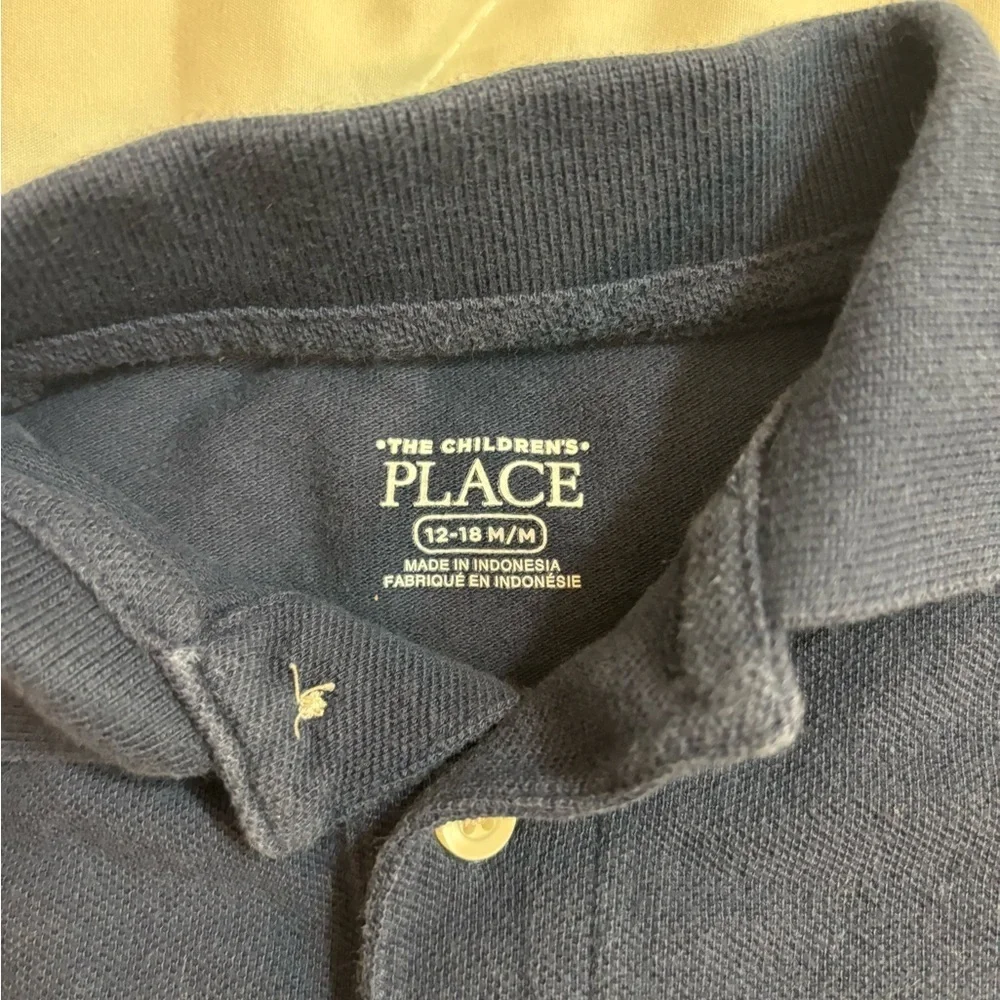The Children's Place Navy Polo Shirt- 12-18 months buttons and collar